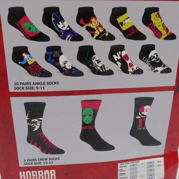 Bioworld HORROR 13 Scary Days of Socks Advent Box Men One Size Ankle Crew - Picture 4 of 10